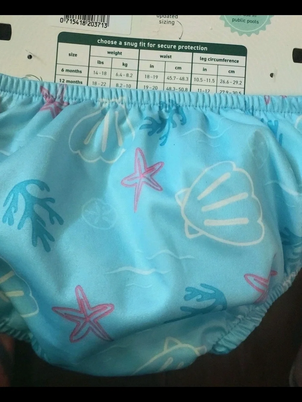 Toddler All-in-One Swim Diaper - Light Blue Shell Print